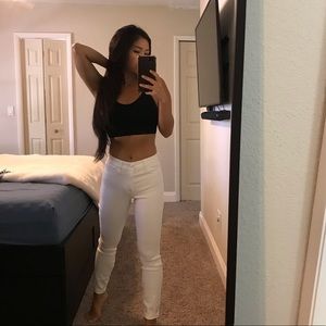 Skinny white jeans